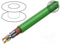 Wire; ETHERLINE® Cat.5e; 5e; stranded; Cu; 2x2x22AWG; TPE; green