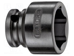 Socket; 6-angles,socket spanner; 15mm; 3/8"; steel