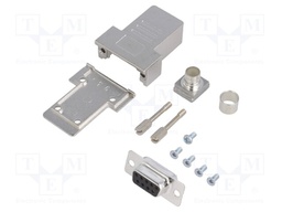 D-Sub; PIN: 9; plug; female; soldering; for cable; black