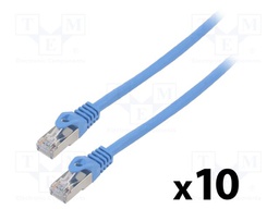Patch cord; F/UTP; 6; stranded; CCA; PVC; blue; 3m; 26AWG; Cores: 8
