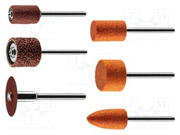 For finish grinding and polishing; Holder: plunger; 52pcs.
