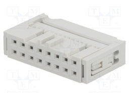 Plug; IDC; female; PIN: 16; with cable clamp; IDC; for ribbon cable