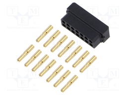Rectangular Connector, Dual in Line, Datamate L-Tek M80 Series, 14 Contacts, Receptacle, 2 mm
