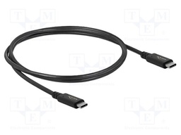 Cable; bidirectional; USB C plug,both sides; gold-plated; 0.8m