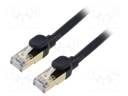 Patch cord; F/UTP; 7; stranded; Cu; PVC; black; 3m; 28AWG