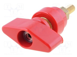 Laboratory clamp; red; 1kVDC; 100A; Contacts: brass; 81mm