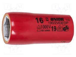 Wrench; insulated,hex socket,socket spanner; HEX 16mm; 1/2"