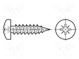Screw; 2,2x13; Head: cheese head; Pozidriv; Size: PZ1; BN: 13259