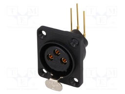 Socket; XLR; female; PIN: 3; angled 90°; with push button,sealed