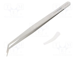 Tweezers; 150mm; Blades: curved; Blade tip shape: flat