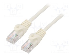 Patch cord; U/UTP; 5e; stranded; CCA; PVC; white; 1.5m; 26AWG