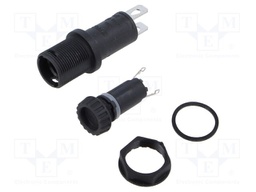 Fuse holder; cylindrical fuses; 5x20mm; 10A; Mounting: on panel