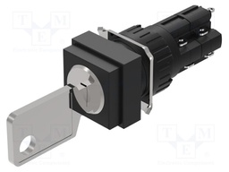 Switch: rotary with key; 16mm; Stabl.pos: 1; NC x2 + NO x2; Pos: 2