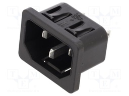 Connector: AC supply; socket; male; 10A; 250VAC; IEC 60320; C14 (E)