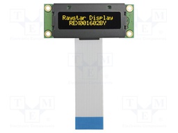 Display: OLED; alphanumeric; 16x2; Window dimensions: 36x10mm