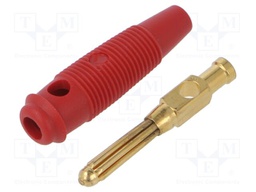 Connector: 4mm banana; plug; 30A; 30VAC; 60VDC; red; 60mm; on cable