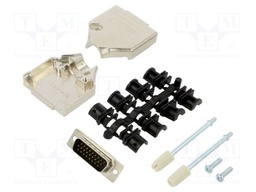 D-Sub HD; PIN: 26; plug; male; for cable; straight; soldering