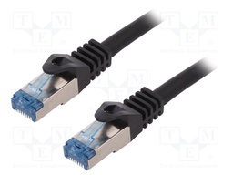 Patch cord; S/FTP; 6a; stranded; Cu; LSZH; black; 250mm; 26AWG