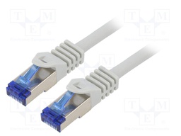 Patch cord; S/FTP; 6a; stranded; Cu; LSZH; grey; 10m; 26AWG; -20÷75°C