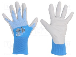 Protective gloves; Size: 11,XXL; blue/white; nitryl,polyester