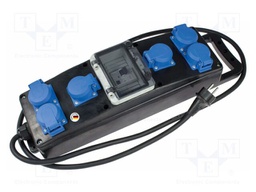 Extension lead; 3G2.5mm2; with flap,with holder; Sockets: 6; 2m