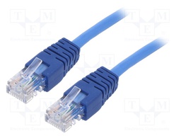 Patch cord; U/UTP; 5e; stranded; CCA; PVC; blue; Len: 1.5m; 26AWG