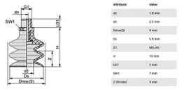 Component: suction cup; Man.series: FSG; Mounting: M5-AG; 1.6g