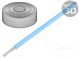 Wire; UL1007,UL1569; stranded; Cu; 0.35mm2; 22AWG; light blue; 30m