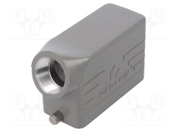 Enclosure: for HDC connectors; size D16B; for latch; angled; PG21