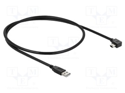 Cable; USB 2.0; USB A plug,USB B mini plug 90° left/right; 0.5m
