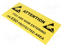 Information board; ESD; 300x150mm; yellow; Marker: black