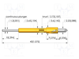 Test needle; Spring compression: 4mm; 5mm; 5A; steel; Ø: 2.25mm