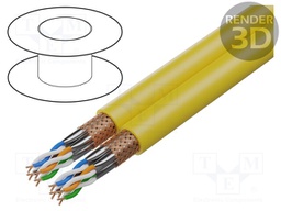 Wire; S/FTP,ETHERLINE® LAN 1200; 7a; solid; Cu; 2x(4x2x23AWG)