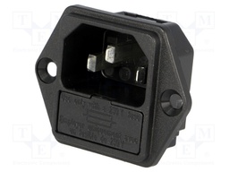 Connector: AC supply; socket; male; 10A; 250VAC; IEC 60320
