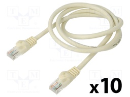 Patch cord; U/UTP; 6; stranded; CCA; PVC; white; 1m; 26AWG; Cores: 8
