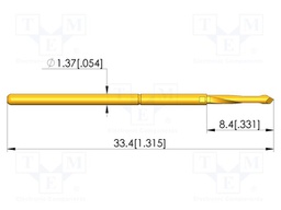 Test needle; Spring compression: 4.3mm; 6.35mm; 8A; CuBe; Ø: 1mm
