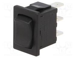 ROCKER; SP3T; Pos: 3; ON-OFF-ON; 10A/250VAC; 10A/28VDC; black; none