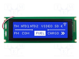 Display: LCD; 240x64; STN Negative; blue; 180x65mm; LED; PIN: 20
