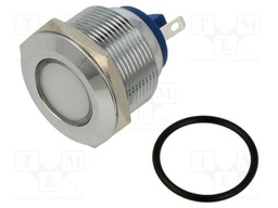 Indicator: LED; flat; 24VDC; 24VAC; Cutout: Ø22mm; brass