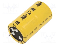 Capacitor: electrolytic; supercapacitor; 400F; 2.7VDC; ESR: 3.2mΩ