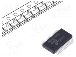 PIC microcontroller; Memory: 28kB; SRAM: 2048B; EEPROM: 256B; SMD