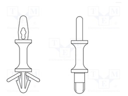 PCB distance; polyamide; L: 25.4mm; latch/latch; UL94V-0