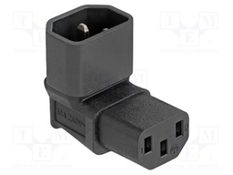 IEC C13 female,IEC C14 male; angular; 10A; 250V
