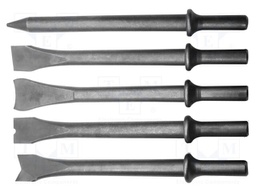 Chisels; Application: for pneumatic hammer chisel; 5pcs.