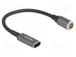 Cable; magnetic; 8pin plug,USB C socket; 0.15m; black; textile
