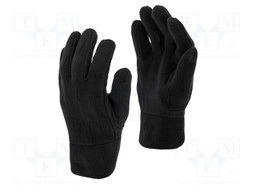 Protective gloves; Size: 10; black; polyester; furlined; tag