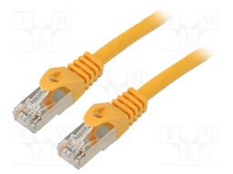 Patch cord; F/UTP; 6; stranded; CCA; PVC; yellow; 5m; 26AWG; Cores: 8