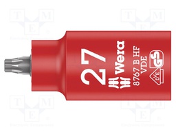 Key; Torx®,insulated,socket spanner; TX27; 3/8"; 55mm; 1kV