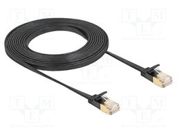 Patch cord; U/FTP; Cat: 7; RJ45 plug,both sides; 3m; PVC; black