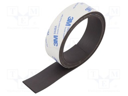 Tape: magnetic; W: 25mm; L: 1m; Thk: 1.5mm; acrylic; black; max.70°C